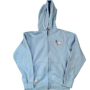 GOAT USA Men's Light Blue Hooded Zip-up Sweatshirt EUC Size AS